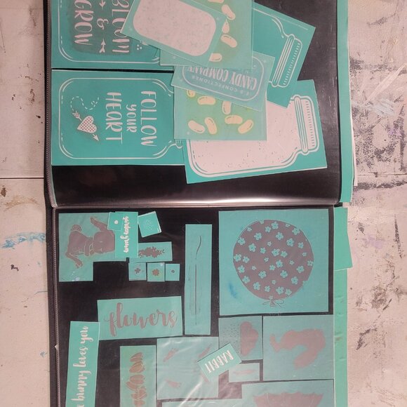 Bundle 4 ~ Reusable Silk Screen Stencils ~ 18 x 15 Binder~ Flowers, Garden, Bunn - Picture 13 of 16